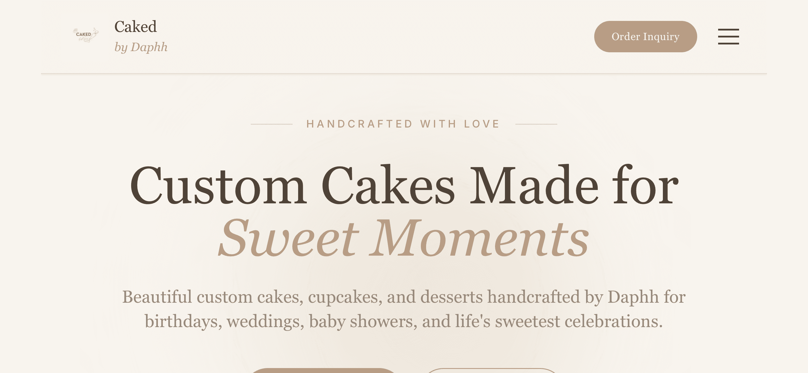 Custom Cake Studio — Website & Order Inquiry System